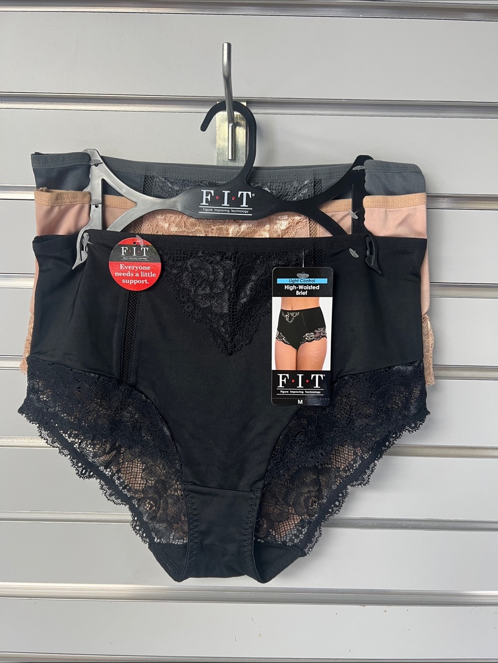 High-Waisted Lace Brief - Black